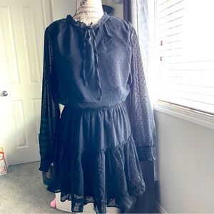 JESSICA Black lace skater dress